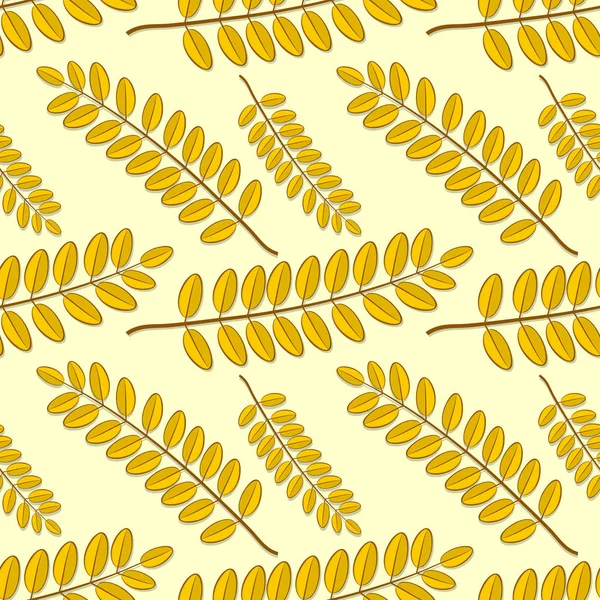 Modèle sans couture avec des feuilles d'automne d'acacia . — Image vectorielle