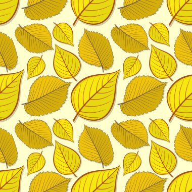 Elm ve ıhlamur sonbahar yaprakları ile Seamless modeli