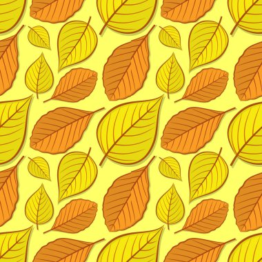 Kayın ve ıhlamur yaprakları ile Seamless modeli