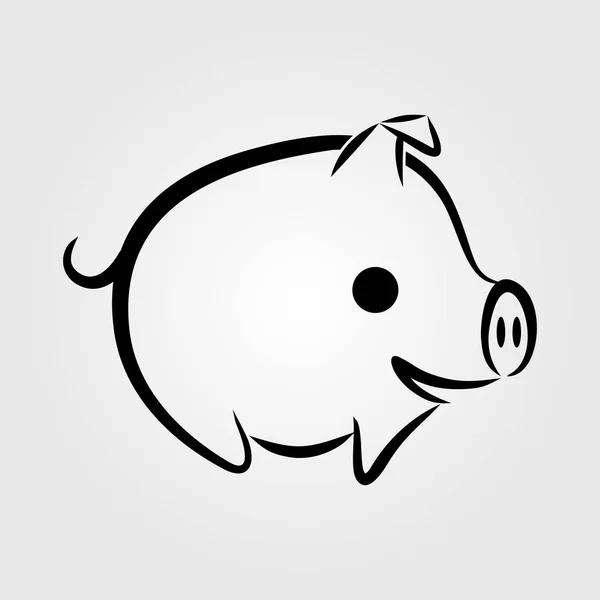 Ícone de porco isolado no fundo branco. Ilustração vetorial . — Vetor de Stock