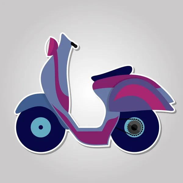 Icono Scooter Colorido Aislado Sobre Fondo Blanco Ilustración Vectorial — Vector de stock