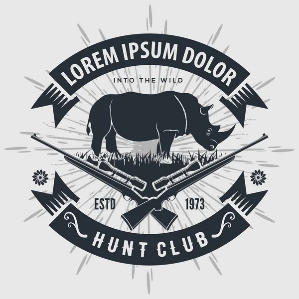 Vintage styl lovu logo klubu s lovecké pušky. Vektorové ilustrace — Stockový vektor