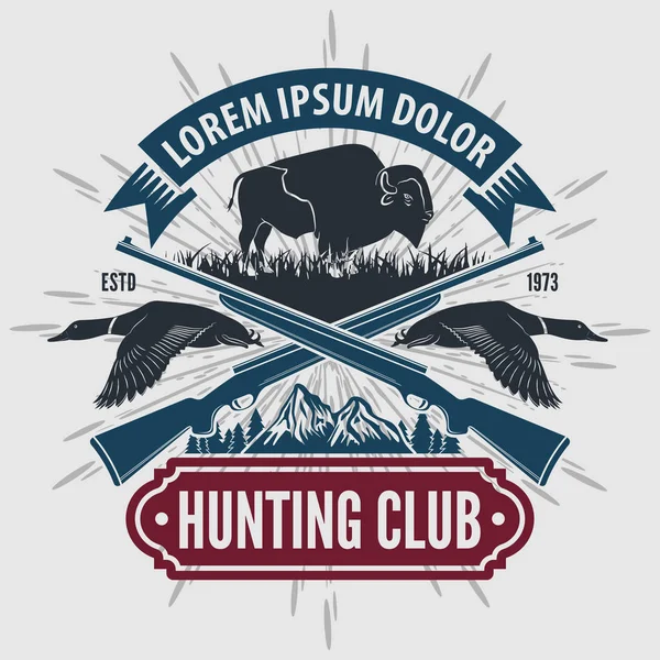 Logo del club de caza de estilo vintage con rifles de caza . — Vector de stock