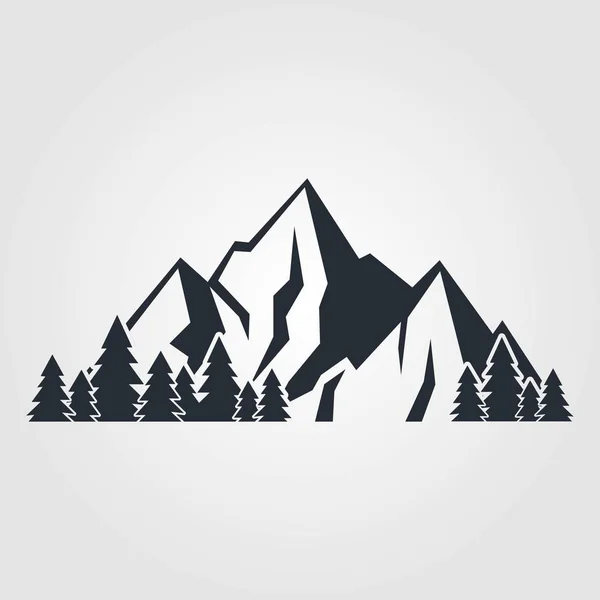 Icona Delle Montagne Isolata Sfondo Bianco Illustrazione Vettoriale — Vettoriale Stock