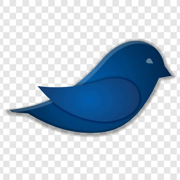 Icono de pájaro azul aislado sobre fondo transparente . — Vector de stock