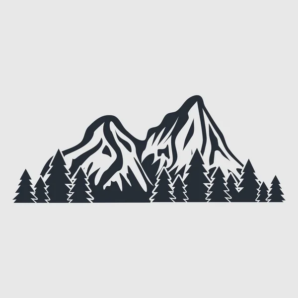 Mountains icon isolated on white background. Vector illustration — Stock Vector