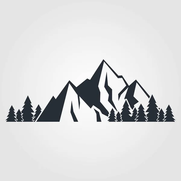 Mountains icon isolated on white background. Vector illustration — Stock Vector