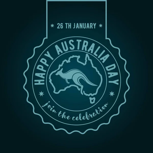 Happy Ημέρα της Αυστραλίας ετικέτα, εικονογράφηση διάνυσμα — Διανυσματικό Αρχείο