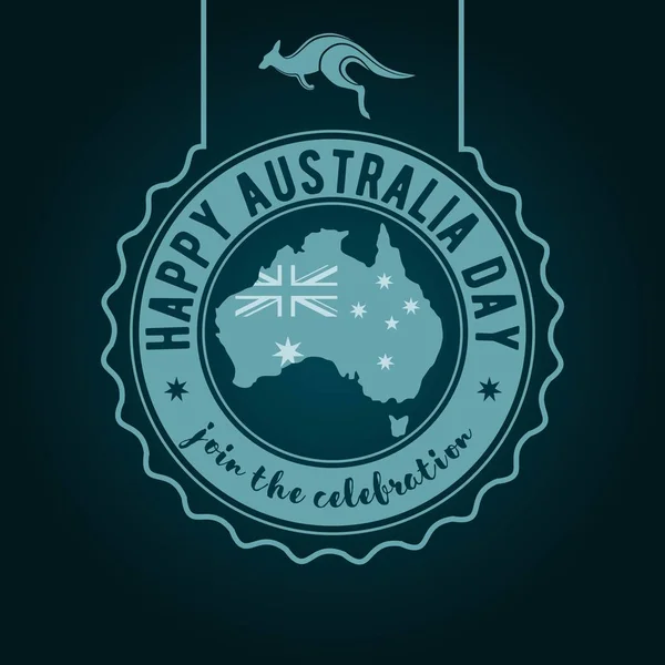 Happy Australia Day etiqueta, ilustração vetorial —  Vetores de Stock