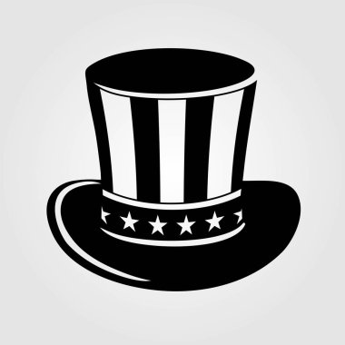 Sam Amca'nın şapka simgesi beyaz arka plan üzerinde izole. Vektör çizim