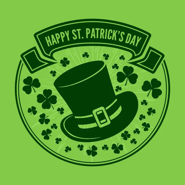 Jour de la Saint-Patricks Affiche, bannière, étiquette, badge, emblème ou carte de vœux. Illustration vectorielle — Image vectorielle