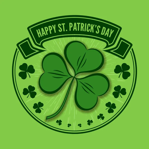 Jour de la Saint-Patricks Affiche, bannière, étiquette, badge, emblème ou carte de vœux. Illustration vectorielle — Image vectorielle