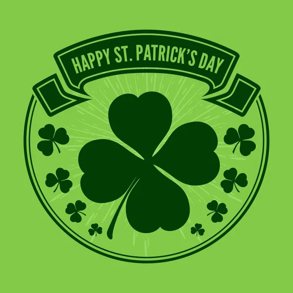 Jour de la Saint-Patricks Affiche, bannière, étiquette, badge, emblème ou carte de vœux. Illustration vectorielle — Image vectorielle