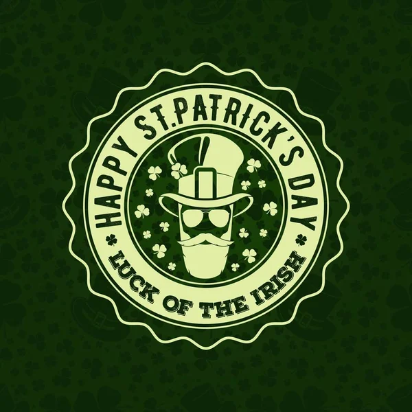 St. Patrick's Day Holiday poster, banner, label, badge, emblem or greeting card design. Vector illustration — Stock Vector