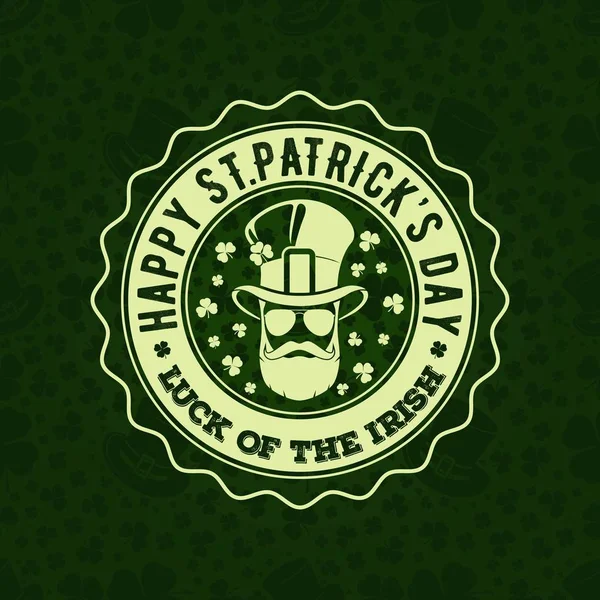 St. Patrick 's Day Poster, banner, rótulo, crachá, emblema ou cartão de saudação. Ilustração vetorial —  Vetores de Stock