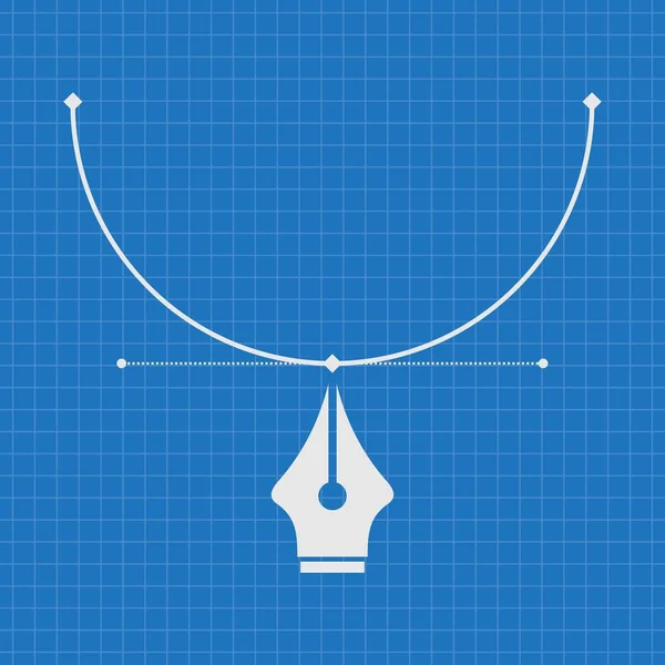 Blueprint of Pen tool cursor — Stok Vektör