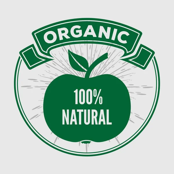 Logotipo ou rótulo orgânico e natural do produto. Ilustração vetorial —  Vetores de Stock