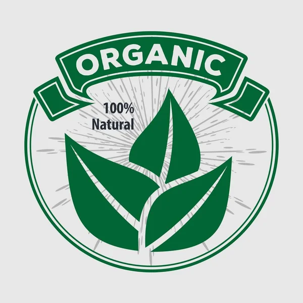 Biologische, natuurlijke product logo of label. Vectorillustratie — Stockvector