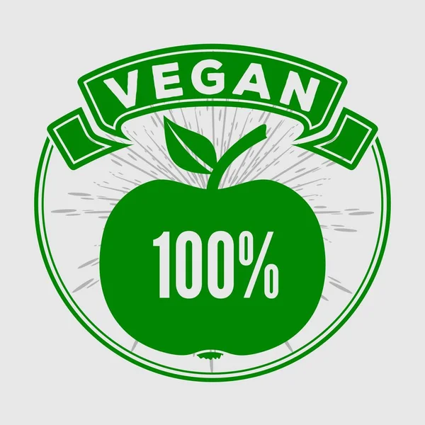Веганские, органические, натуральные продукты логотип или этикетка . — стоковый вектор