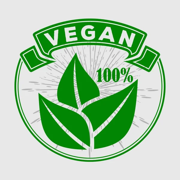 Veganes, Bio-, Naturprodukt-Logo oder -Etikett. — Stockvektor