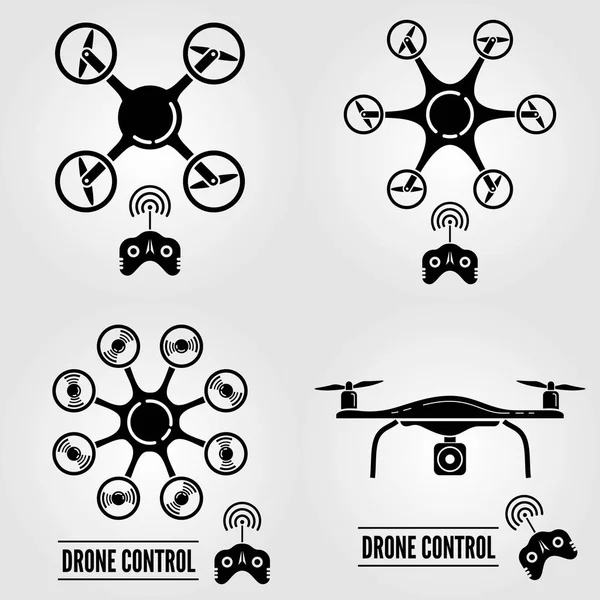 Conjunto de ícones de drones modernos. Ilustração vetorial — Vetor de Stock