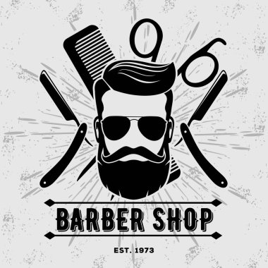 Berber vintage etiket, rozet veya amblem