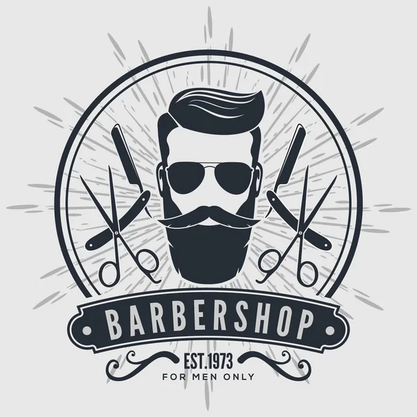 Etiqueta vintage Barbershop, crachá ou emblema — Vetor de Stock