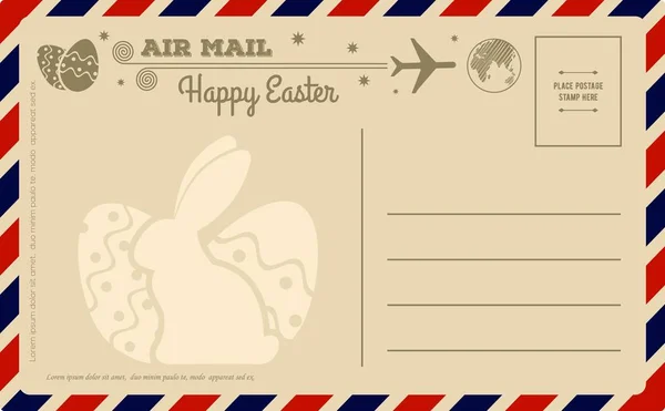 Vintage vrolijk Pasen briefkaart. Vectorillustratie — Stockvector