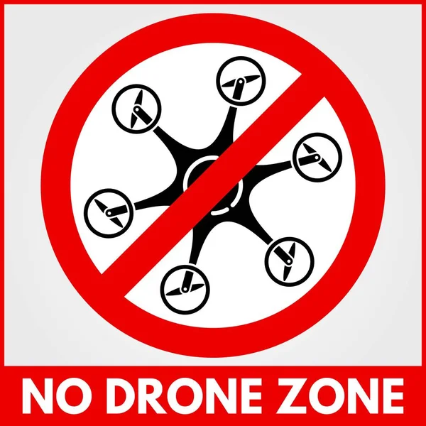 Pas de panneau de zone de drone. Illustration vectorielle. — Image vectorielle