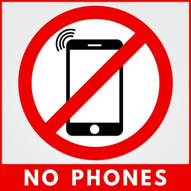 Telefon işareti yok. Vektör illüstrasyonu