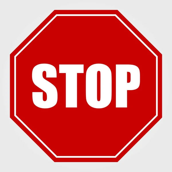 Stop Sign aislado sobre fondo blanco. Ilustración vectorial — Vector de stock