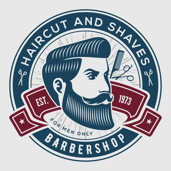 Kuaför dükkanı vintage etiket, rozet veya amblem. 