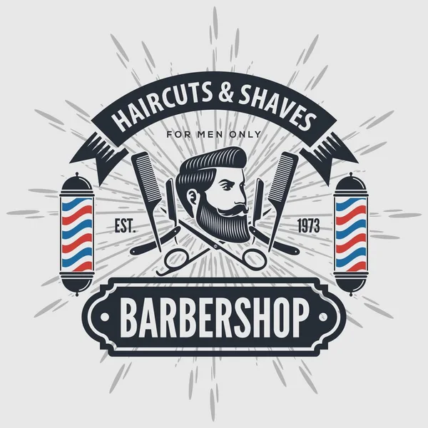 Barber shop vintage label, badge, or emblem. — Stock Vector