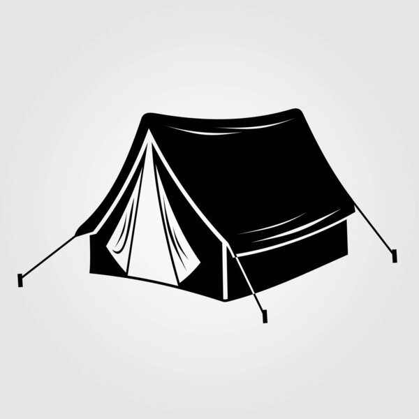Camping tent icon isolated on white background.