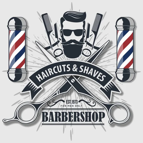 Barber shop vintage label, badge, or emblem. — Stock Vector