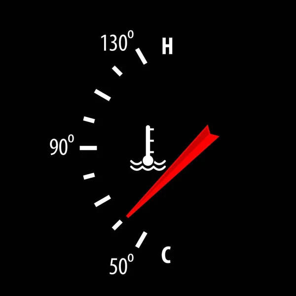 Icono de indicador de temperatura del motor del coche para su diseño . — Vector de stock