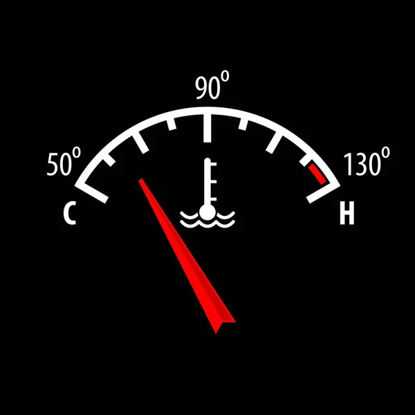 Auto motor temperatuur meter pictogram voor uw ontwerp. — Stockvector