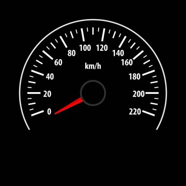 Speedometer gauge isolated on black background. clipart