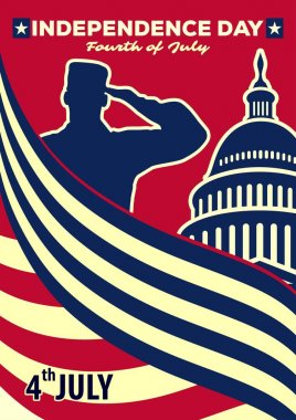 ABD Bağımsızlık günü afiş şablonu. 