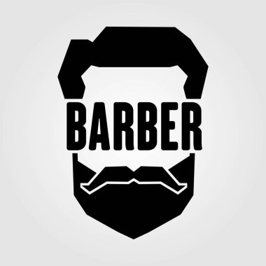 Kuaför dükkanı vintage etiket, rozet veya amblem. Vektör çizim