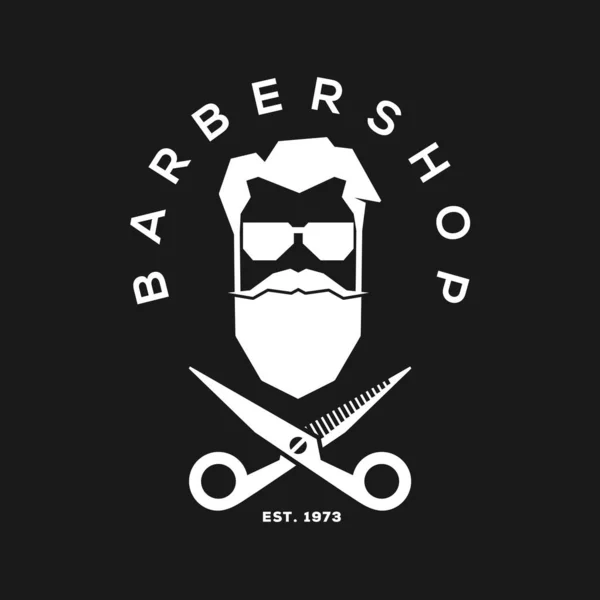 Friseursalon Vintage-Etikett, Abzeichen oder Emblem. Vektorillustration — Stockvektor