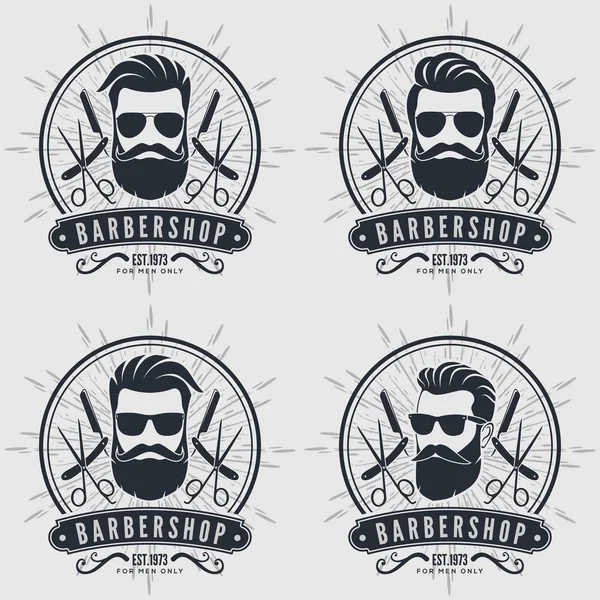 Conjunto de logotipos ou crachás vintage Barber Shop — Vetor de Stock
