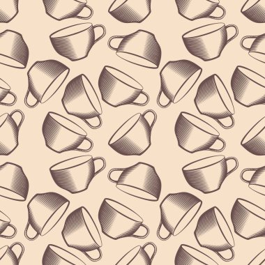 Kahve fincanı veya çay bardağı sorunsuz desen