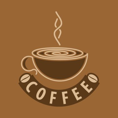 Kahve dükkanı logo tasarım şablonu. Vektör