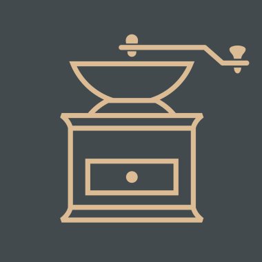 Kahve öğütücü koyu arka plan üzerinde izole. 