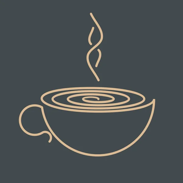 Filiżanka kawy lub filiżanka herbaty. Ilustracja wektorowa — Wektor stockowy