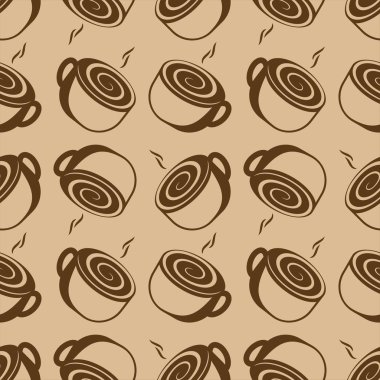 Kahve bardağı veya çay bardağı Dikişsiz desen. Vektör 