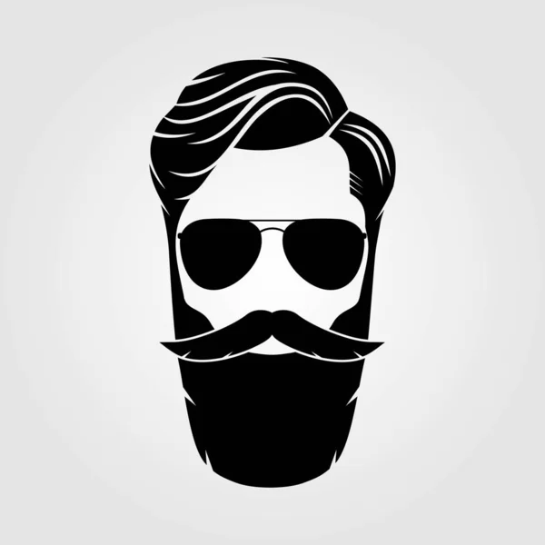 Hommes barbus, visage hipster. Illustration vectorielle . — Image vectorielle