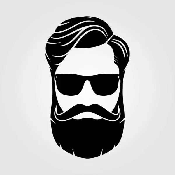 Bearded men, hipster face. Vector illustration. — Stock Vector