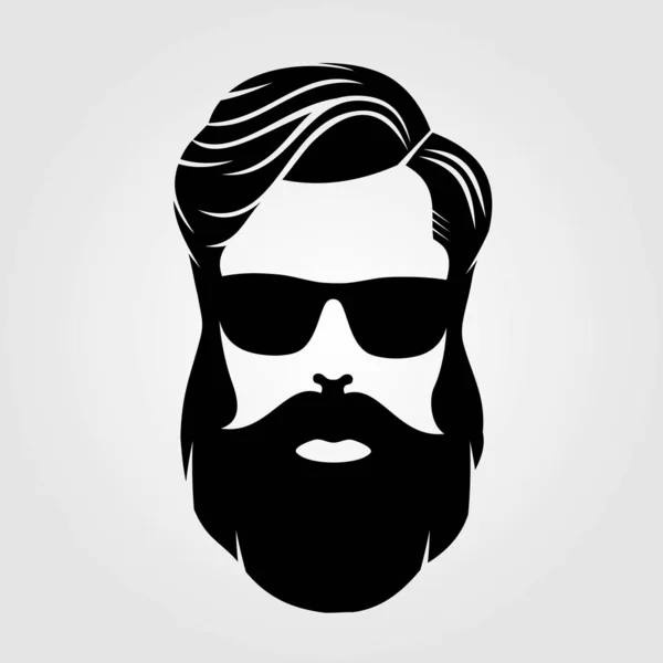 Hommes barbus, visage hipster. Illustration vectorielle . — Image vectorielle